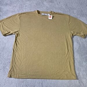 Chiamare Mens Large T-Shirt Olive‎ Tan Rayon Blend Short Sleeve Crewneck 3785